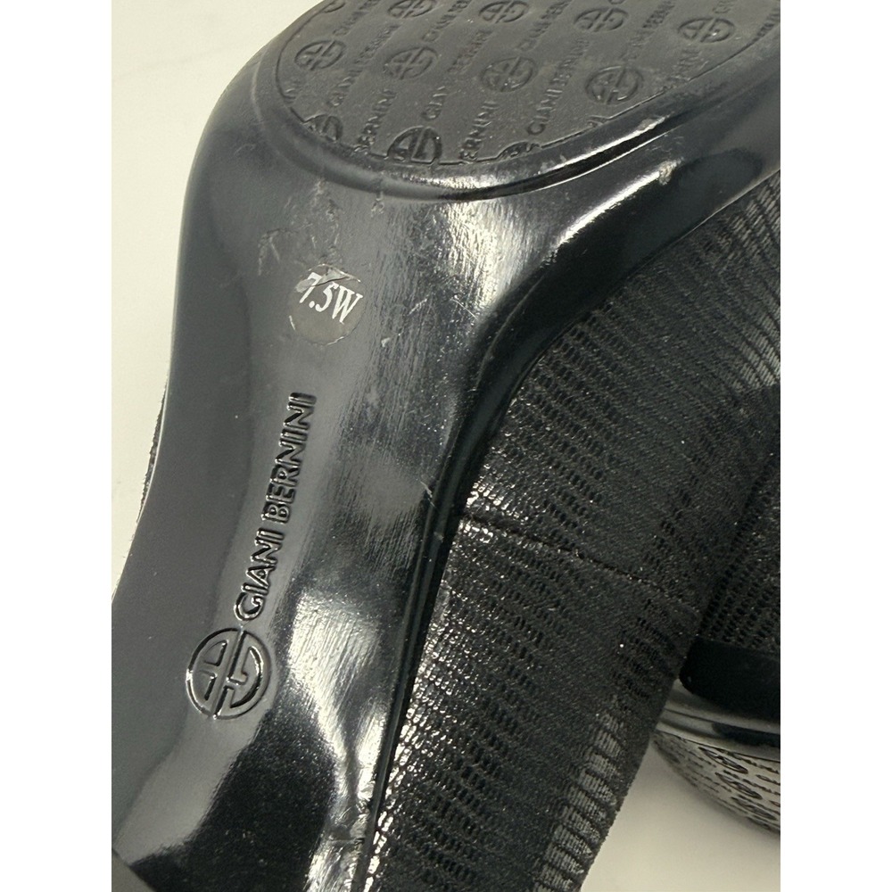 Giani Bernini Black Patent Leather Platform Pumps Shoe SnakeSkin Women's 7.5 W - Picture 9 of 9